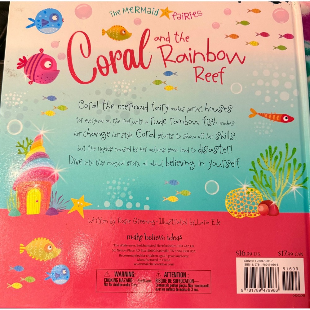 Make Believe Ideas Coral and the Rainbow Reef Kids Mermaid Fairies - Picture 4 of 4